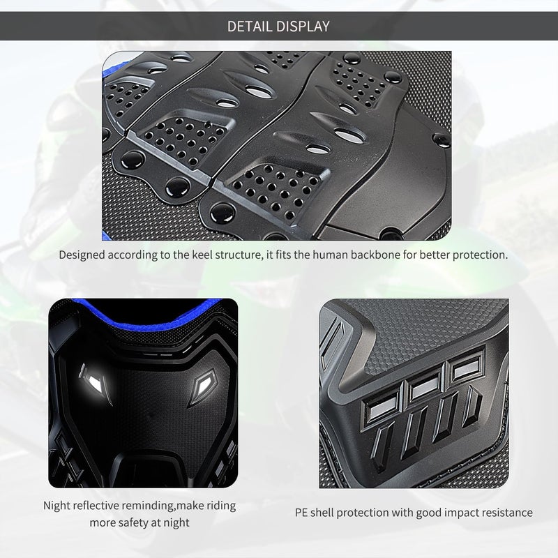 CHCYCLE Kids Dirt Bike Gear Motorcycle Armor Suit Chest Protector with Knee Pads Elbow Pads for Youth Mountain Biking Cycling Skating - Image 3